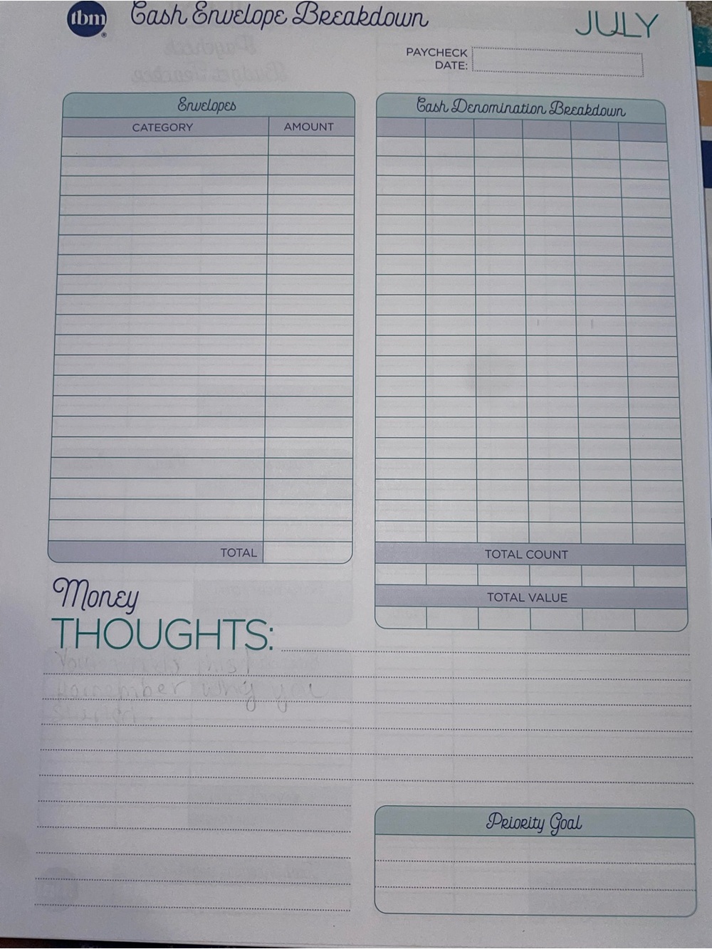 Full size budget by paycheck tbm budget spiral note book - Picture 15 of 15